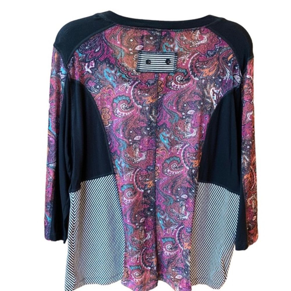 Multiples Patchwork Zip-up Top PL - Picture 6 of 11